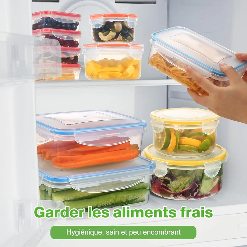 Boîte Conservation Alimentaire 28 Pièces, Sans BPA Boîte Alimentaire Set