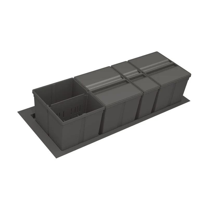 Collecteur tri 4 seaux 89 L pour tiroir de 1200 mm