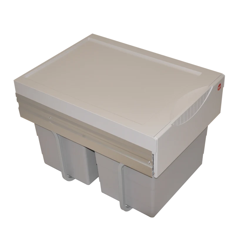 Poubelle 2 bacs 36 L pour meuble de 400 mm, sortie totale