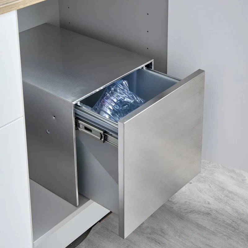 Poubelle inox 1 bac 34 L pour meuble de 450 mm