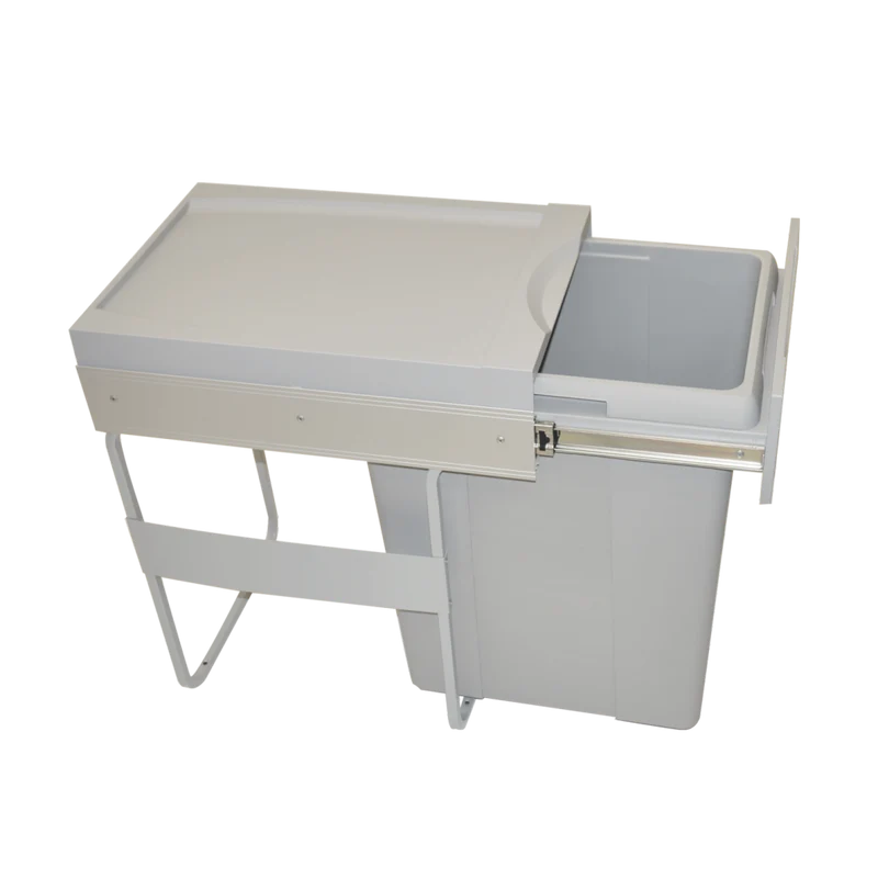 Poubelle 1 bac 40 L pour meuble de 400 mm, sortie totale