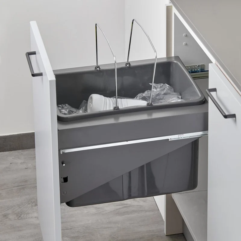 Poubelle 1 bac 34 L pour meuble de 450 mm, sortie SOFT