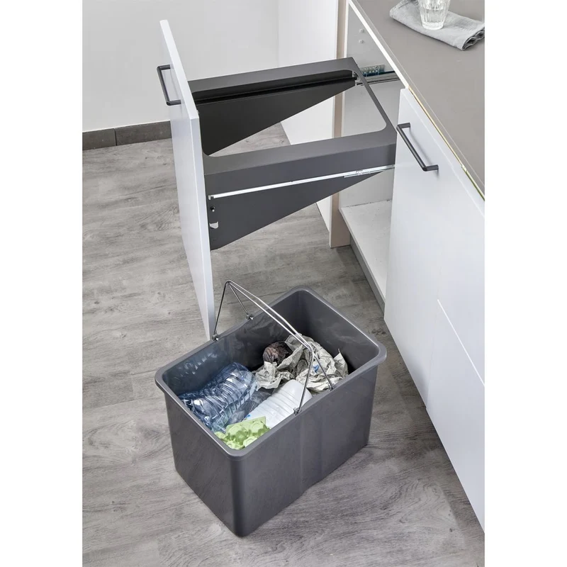Poubelle 1 bac 34 L pour meuble de 450 mm, sortie SOFT