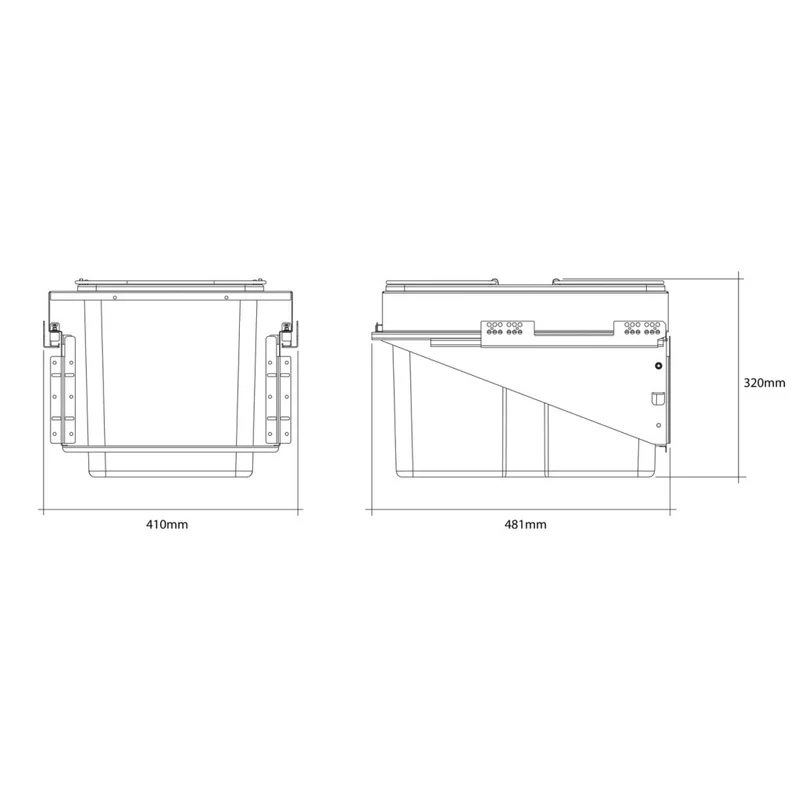 Poubelle 1 bac 34 L pour meuble de 450 mm, sortie SOFT
