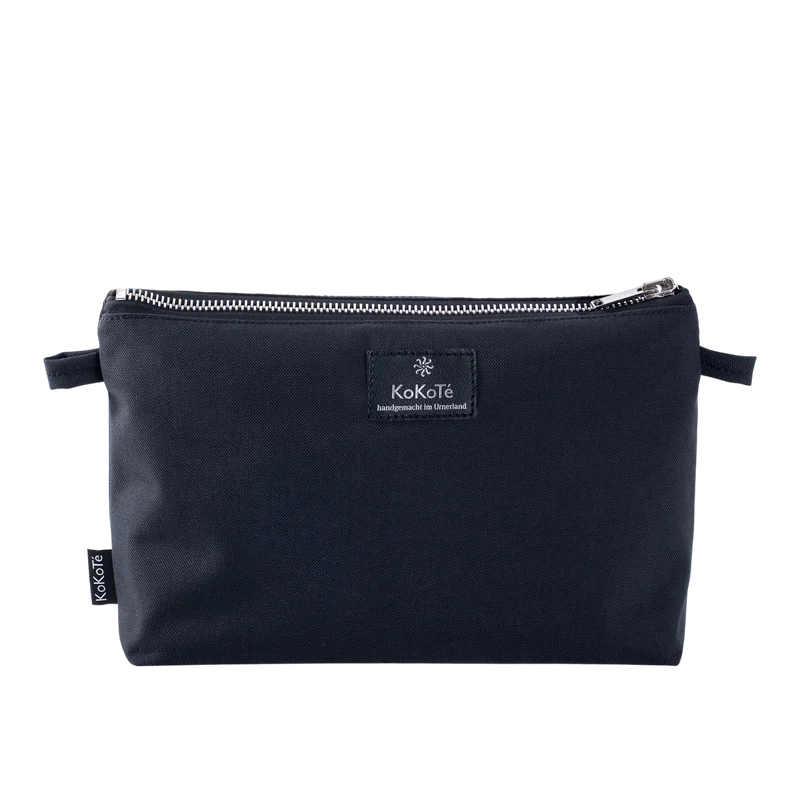 Necessaire "Nessi" schwarz, Futter ocker