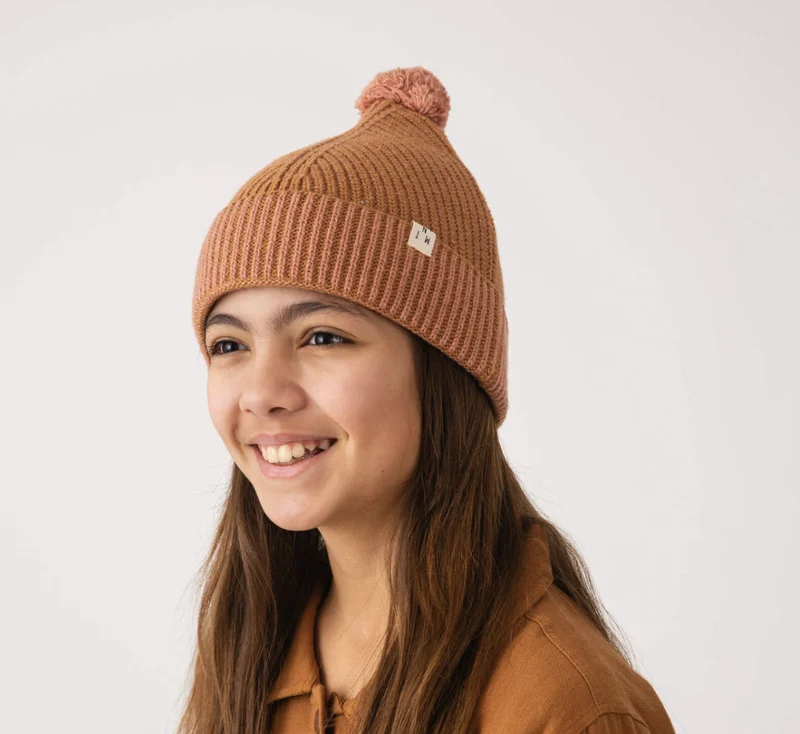 Mütze Pom Pom Ochre