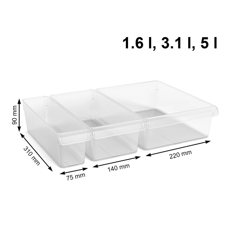 3er Set Kühlschrankorganizer LOFT