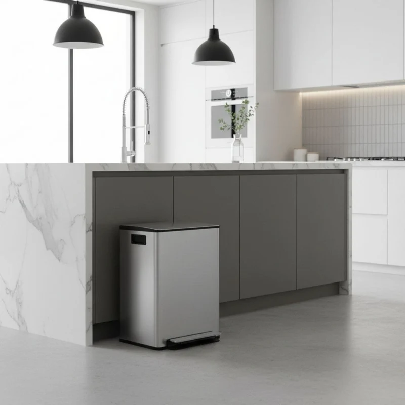 POUBELLE RECTANGULAIRE 50L | AuraSteel 50™