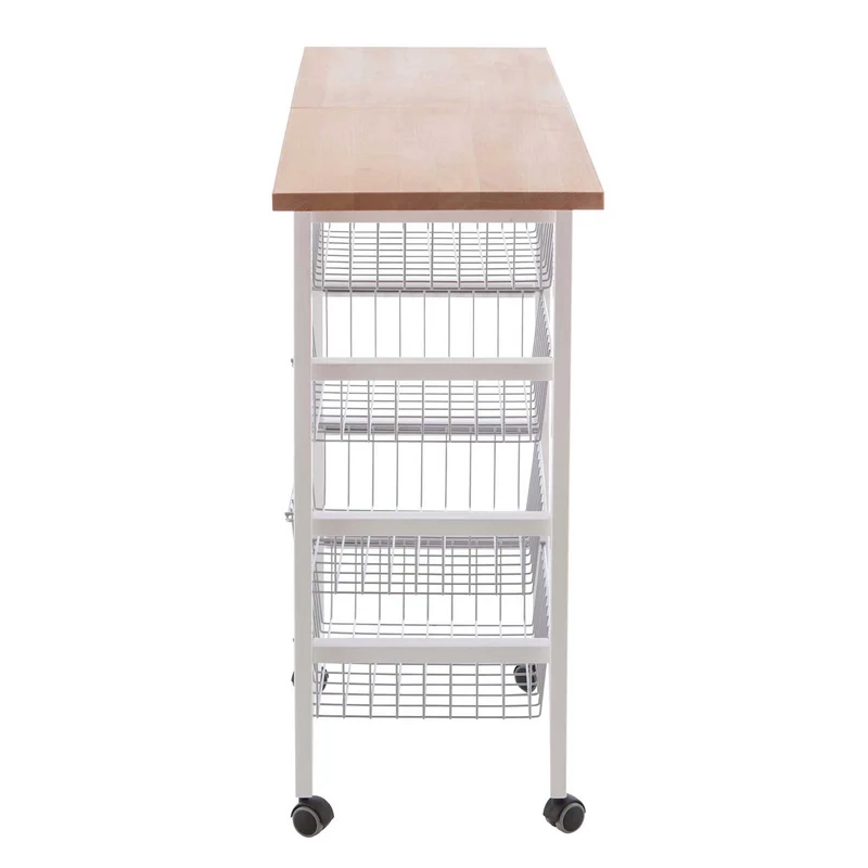 ARIT - Chariot de cuisine GASTONCINO, Desserte Cuisine, Desserte a Roulette, Desserte Bois(da 48 a 96 cm) - Couleur laccato bianco