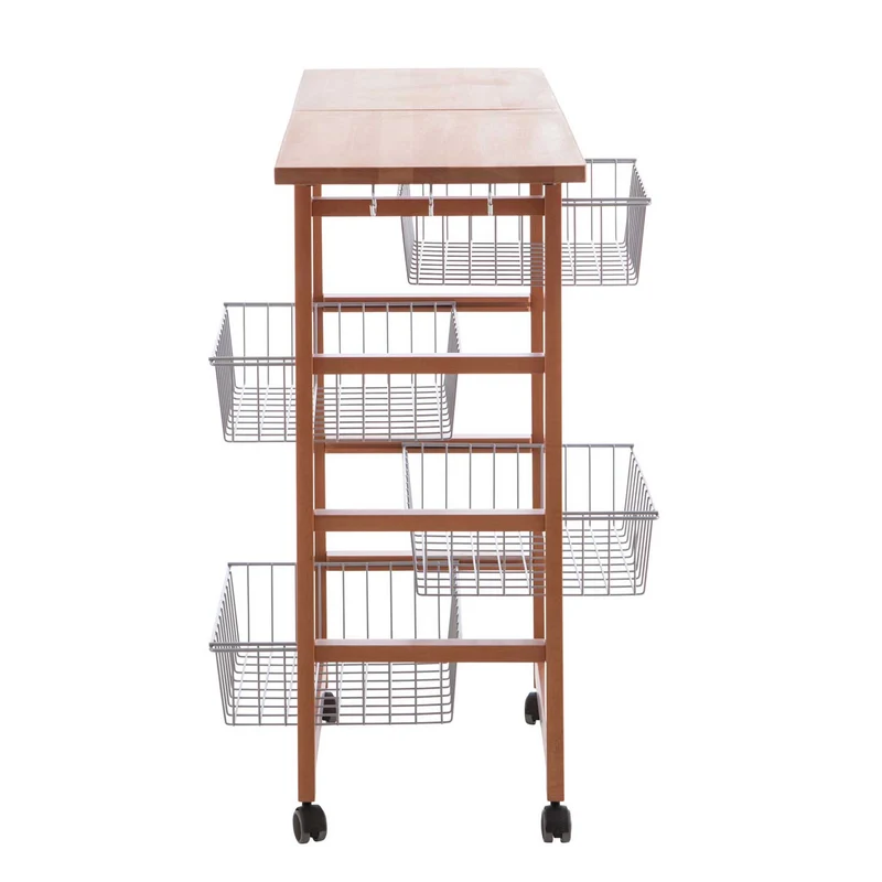 ARIT - Chariot de cuisine GASTONCINO, Desserte Cuisine, Desserte a Roulette, Desserte Bois(da 48 a 96 cm) - Couleur ciliegio