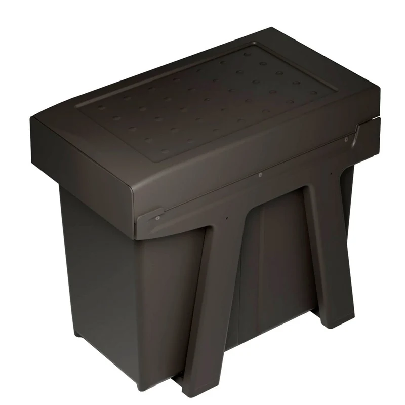 Poubelle pour meuble de 300mm composée d'1 seau : 1 x 30L - couleur : noir - l. 257 x P. 450 x H. 400m - ouverture manuelle