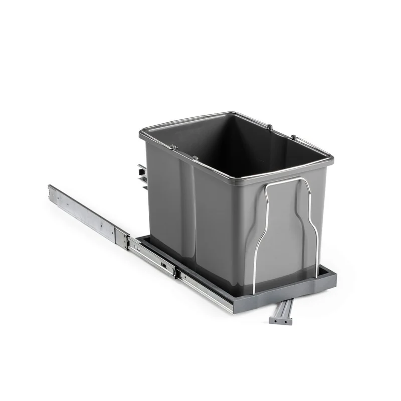 Poubelle pour meuble de 450mm avec porte à charnières - Ouverture automatique - Seau 1x34L