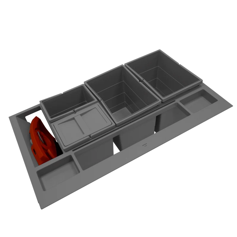 Aménagement tri 4 seaux 52 L pour meuble de 900 mm