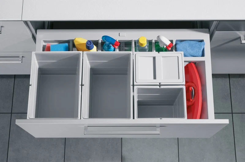 Aménagement tri 4 seaux 52 L pour meuble de 900 mm