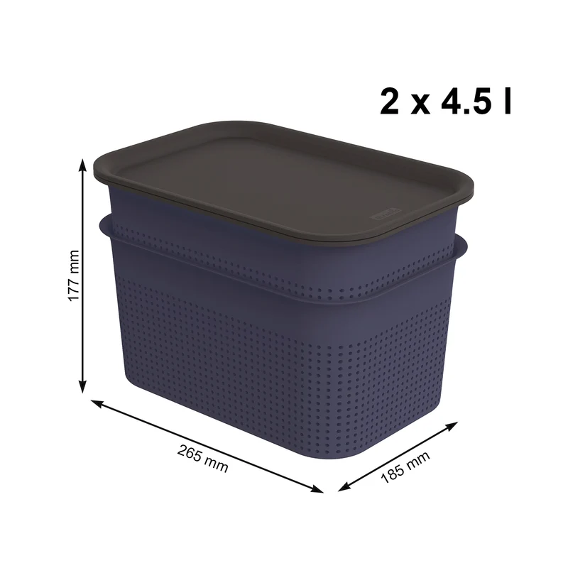 2er Set Boxen mit Deckel 4,5 l BRISEN