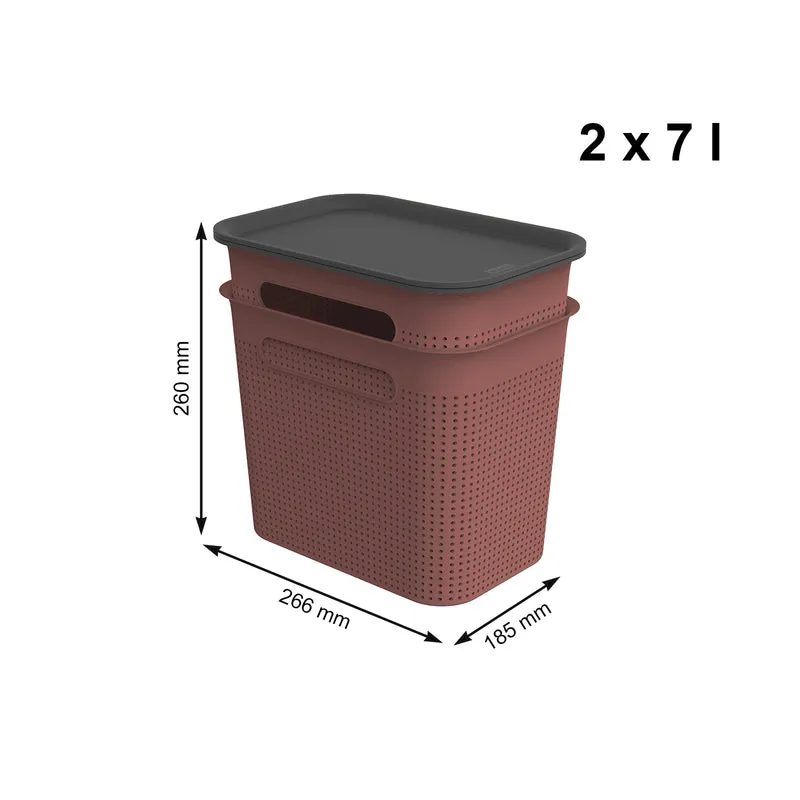 2er Set Boxen mit Deckel 7 l BRISEN