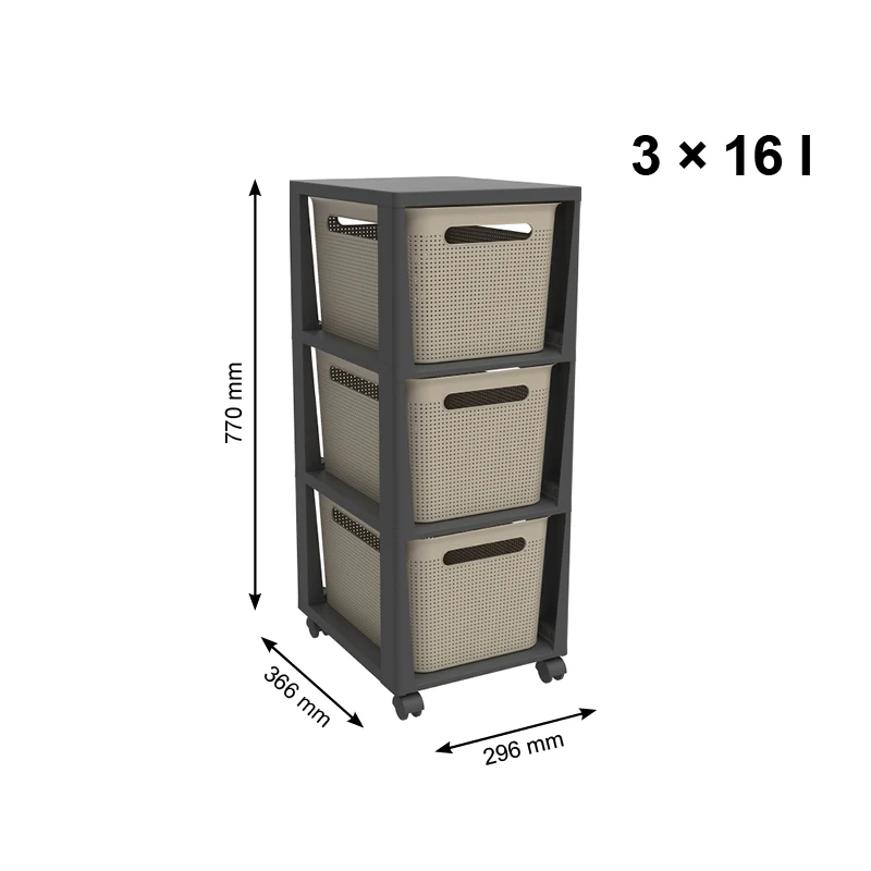 Tower mit Rollen 3 x 16 l BRISEN