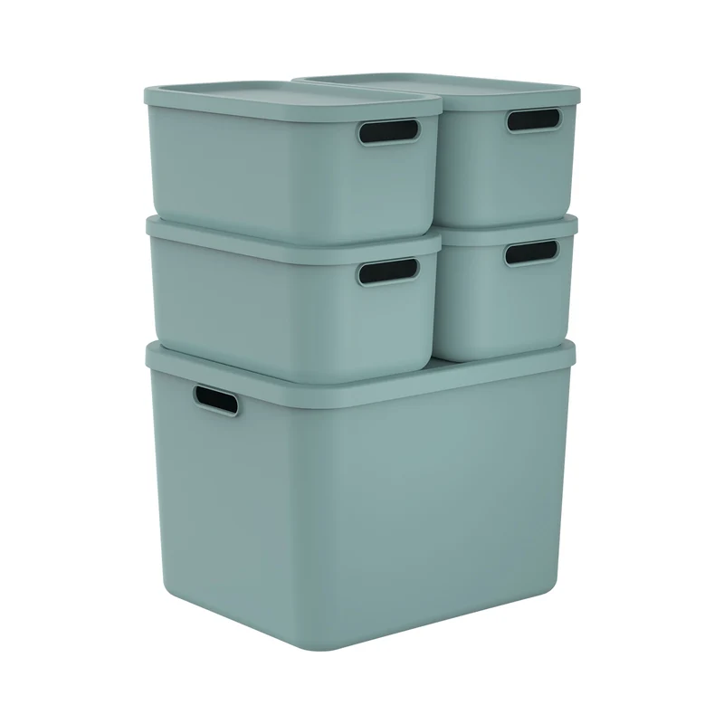 Aufbewahrungsboxen-Set 5tlg. 4x 12l und 1x 55l ALBULA LIGHT