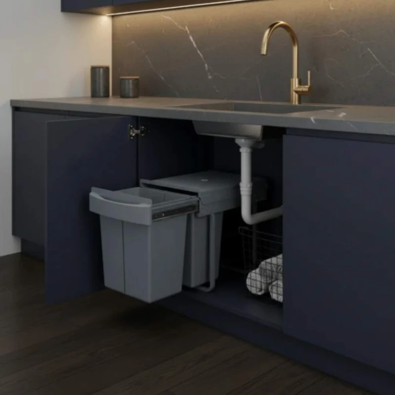 POUBELLE SOUS ÉVIER COULISSANTE | SlideBin Duo 40L™