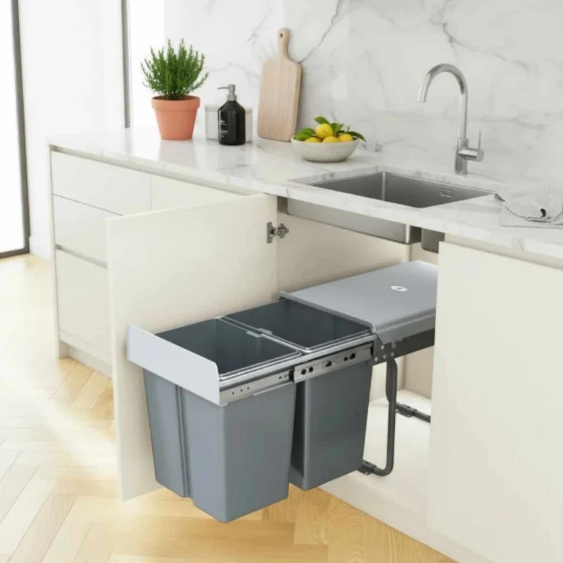 POUBELLE SOUS ÉVIER COULISSANTE | SlideBin Duo 40L™