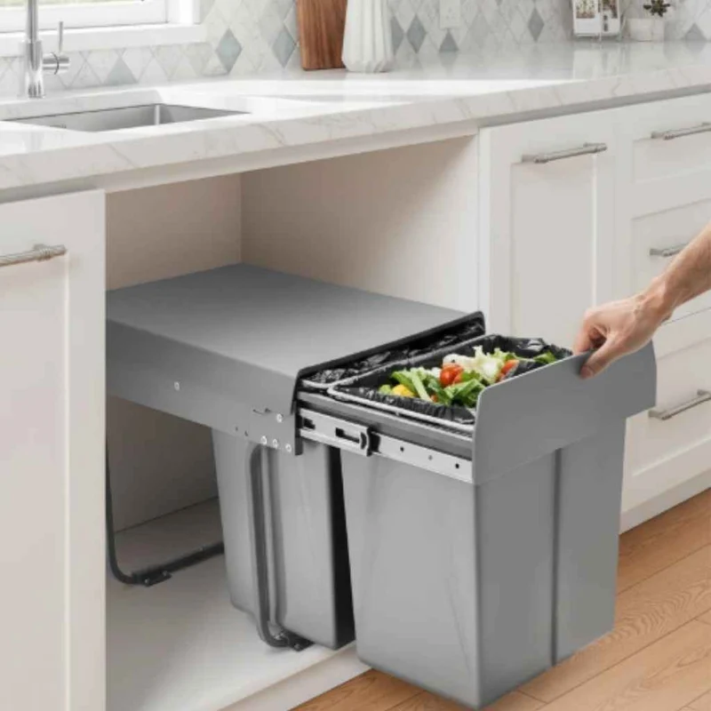 POUBELLE SOUS ÉVIER COULISSANTE | SlideBin Duo 40L™
