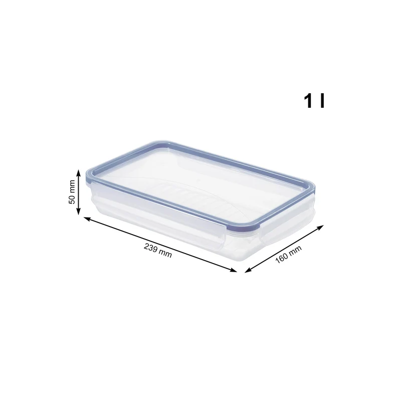 3er Set Kühlschrankdose 1 l flach CLIC & LOCK