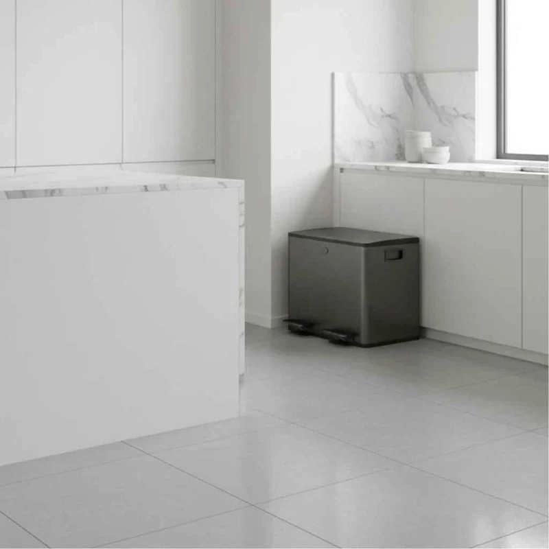 Poubelle tri sélectif 2 bacs | EcoBlack™ Duo30L