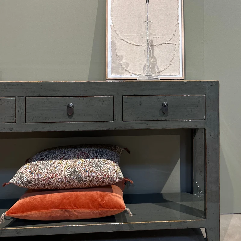 Console 3T avec étagère Gris Foncé