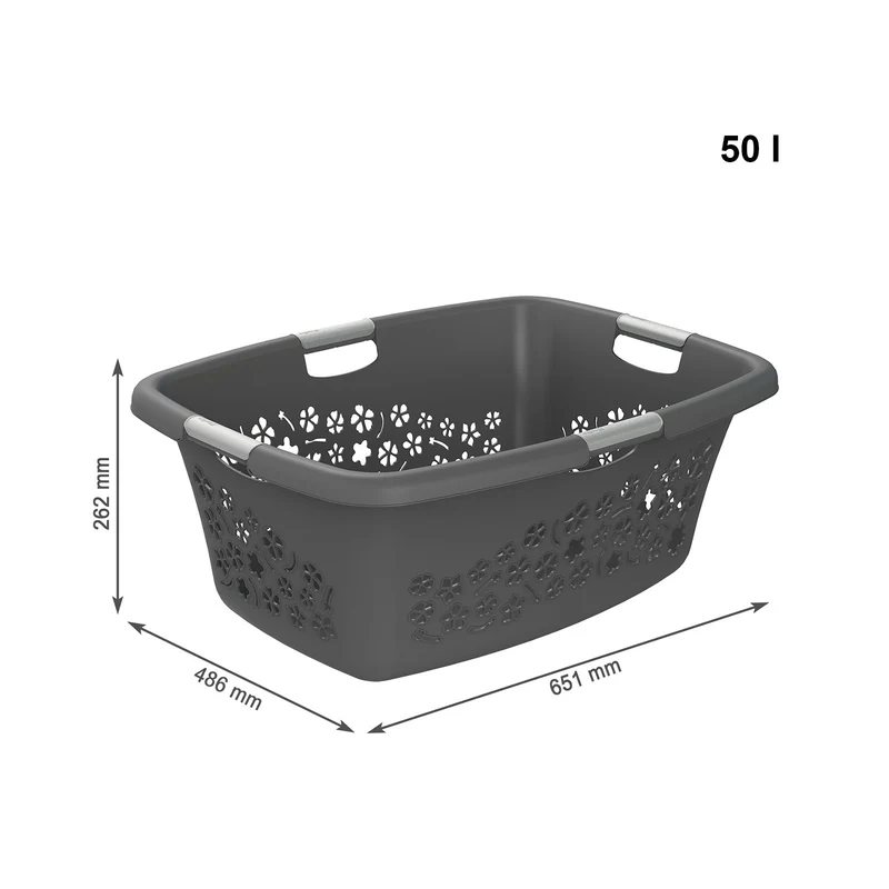 3er Set Wäschekorb 50 l FLOWERS