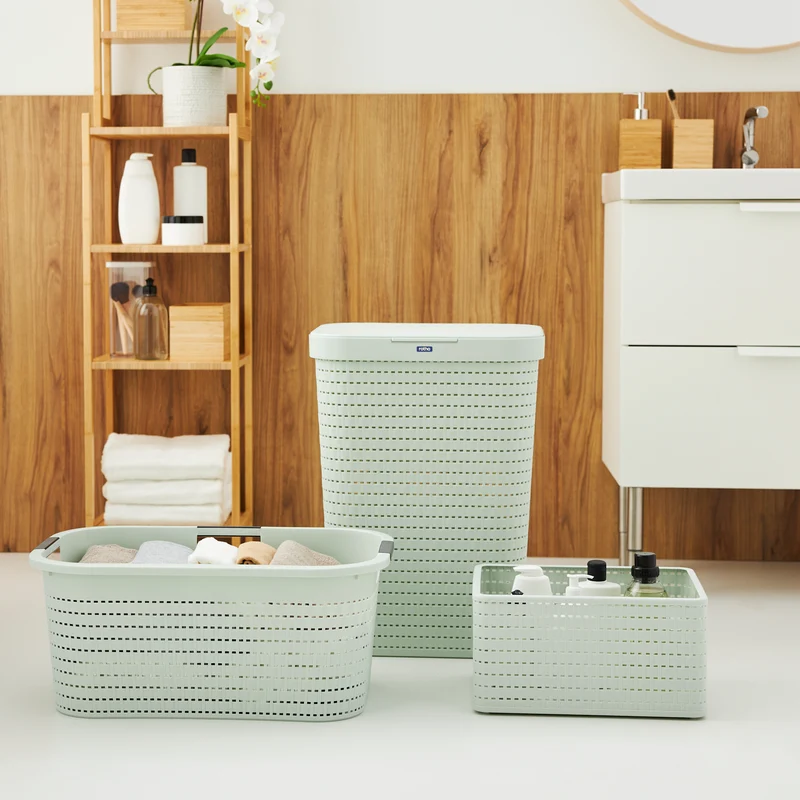 3er Set Wäschesammler 55 l COUNTRY