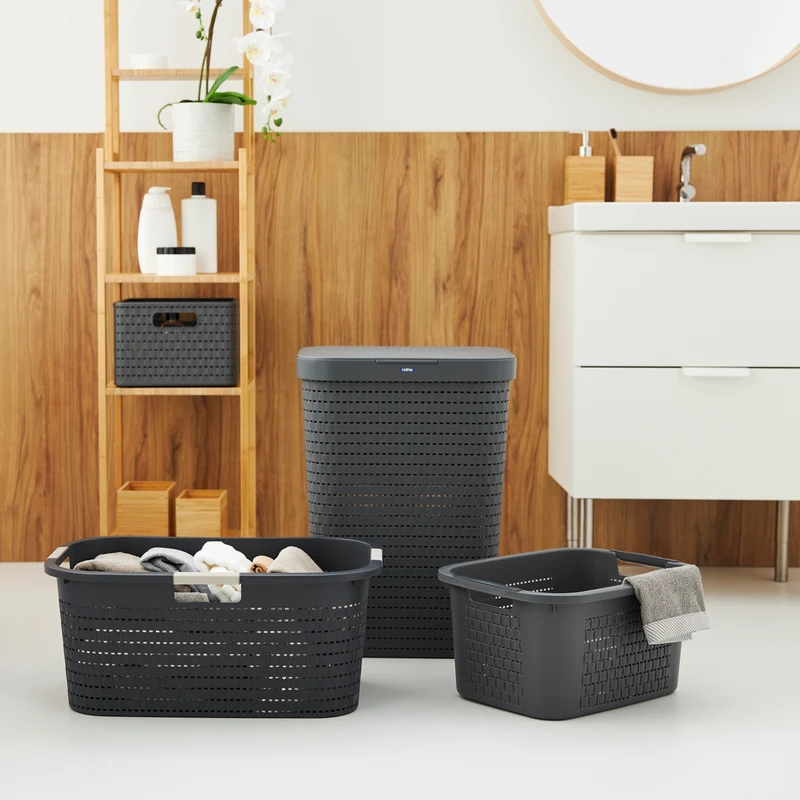 3er Set Wäschesammler 55 l COUNTRY