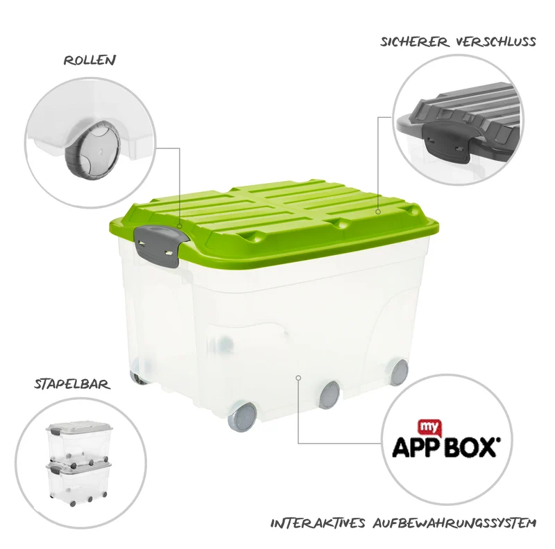 Rollbox mit Deckel 57 l ROLLER 6