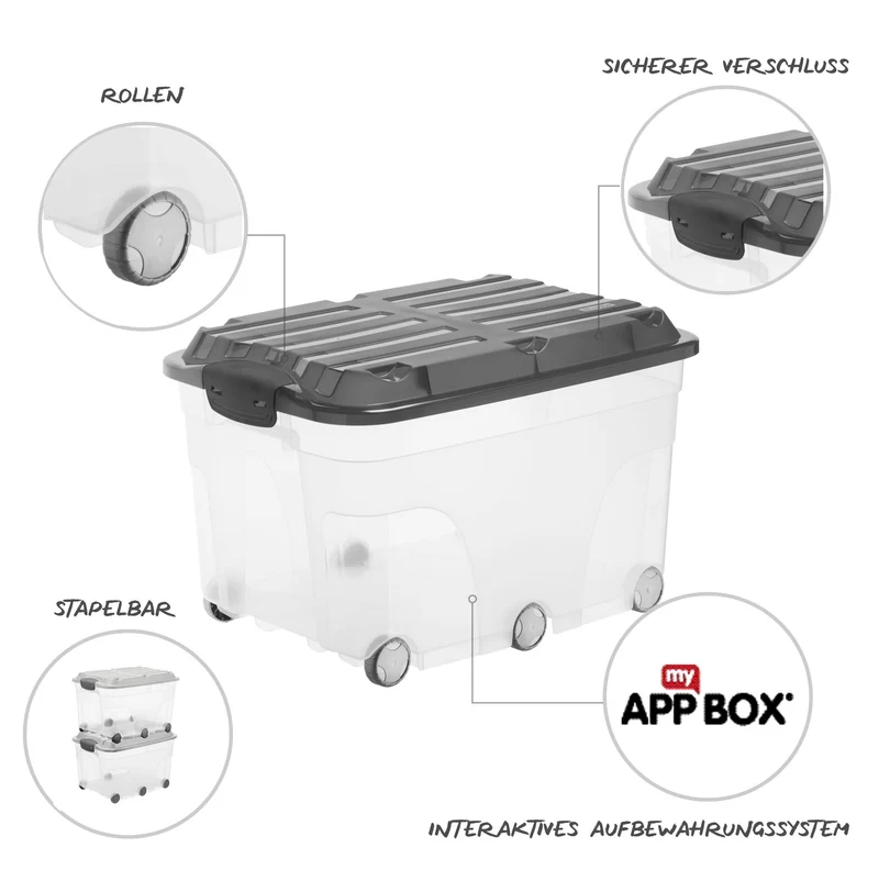 Rollbox mit Deckel 57 l ROLLER 6
