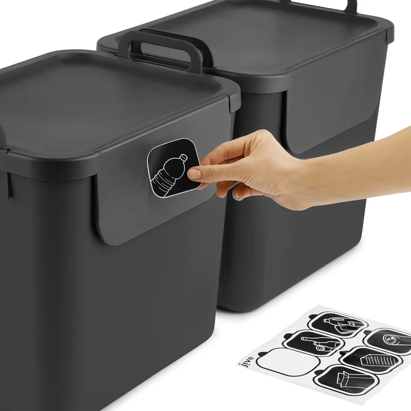 3er Set Recycling Müllsystem 30 L JIVE