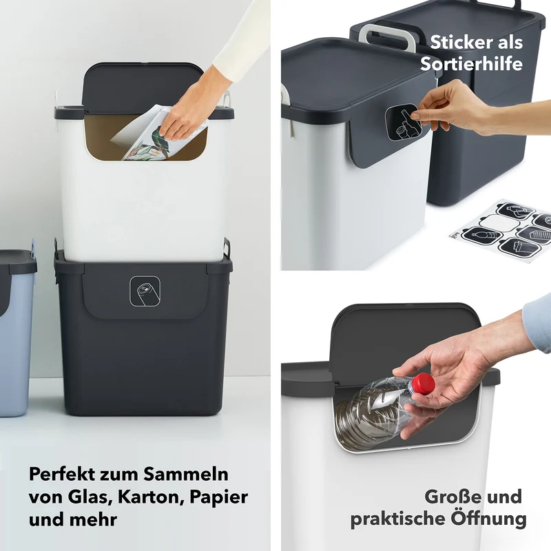 3er Set Recycling Müllsystem 30 L JIVE