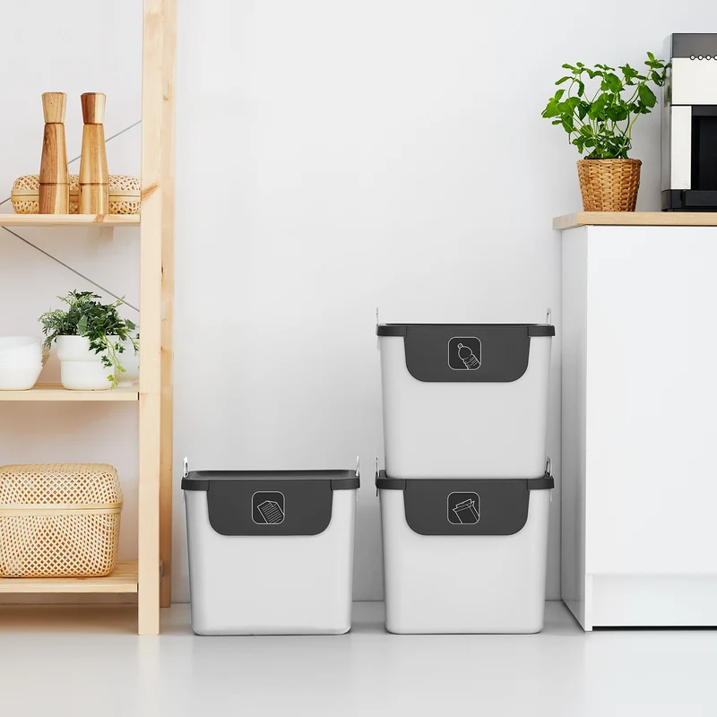 3er Set Recycling Müllsystem 30 L JIVE