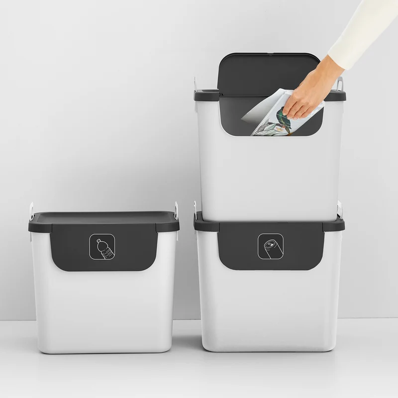3er Set Recycling Müllsystem 30 L JIVE