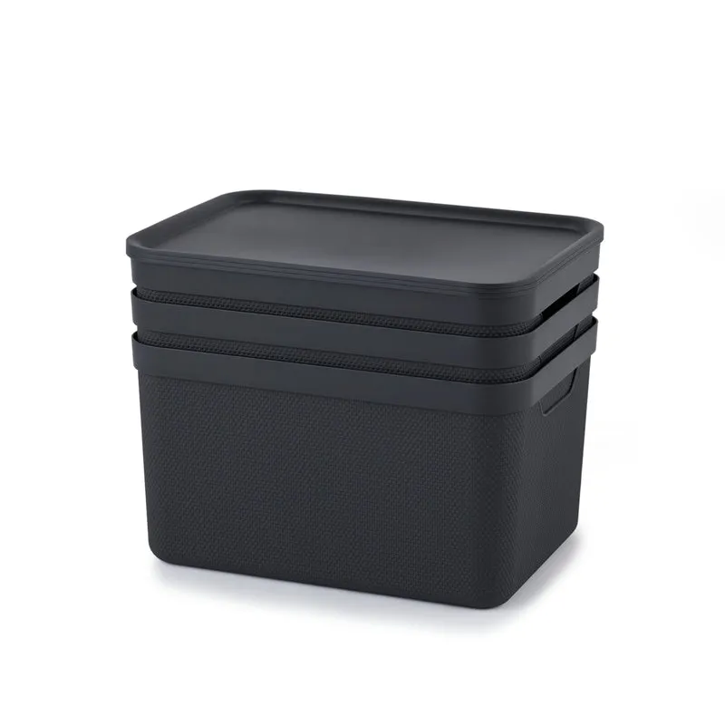 3er Set Dekobox mit Deckel DIN A4 JIVE