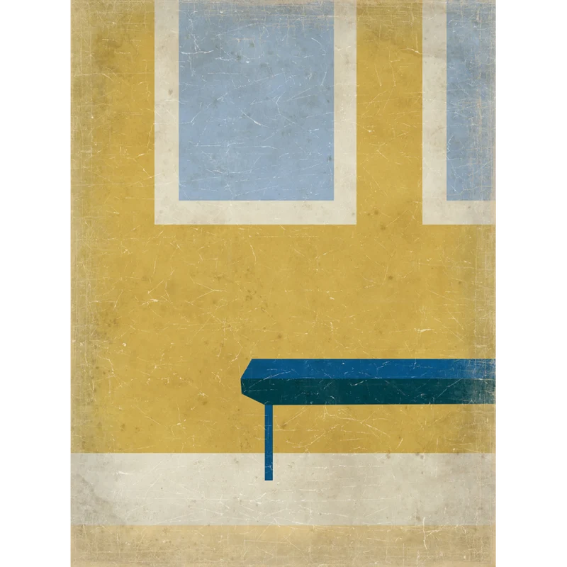 Tableau papier froissé BANC JAUNE