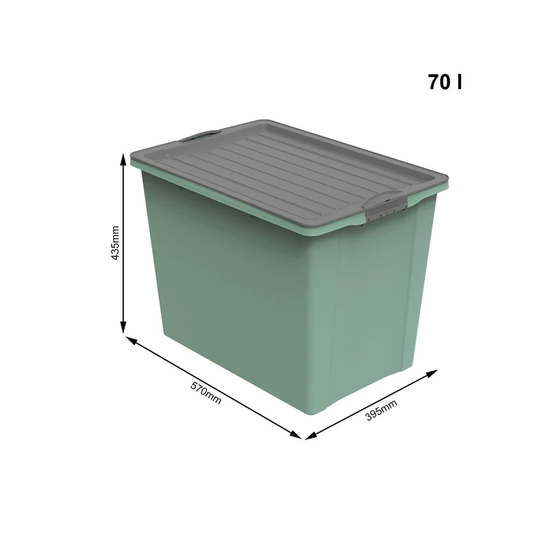 Stapelbox mit Rollen DIN A3, 70 l COMPACT ECO