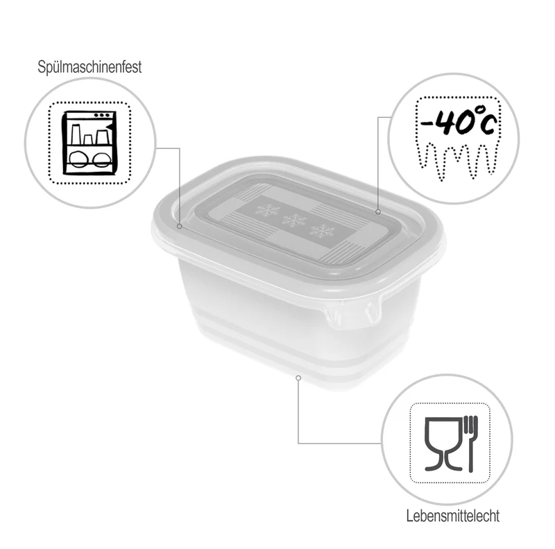 6er Set Gefrierdosen 0,25 l FREEZE