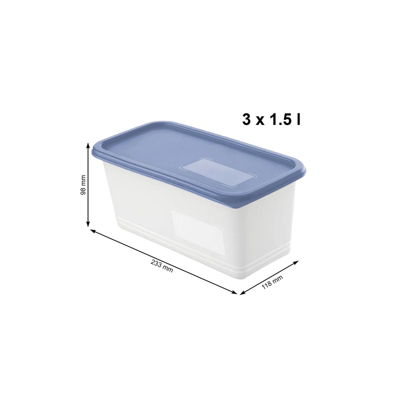 3er Set Gefrierdosen 1,5 l DOMINO