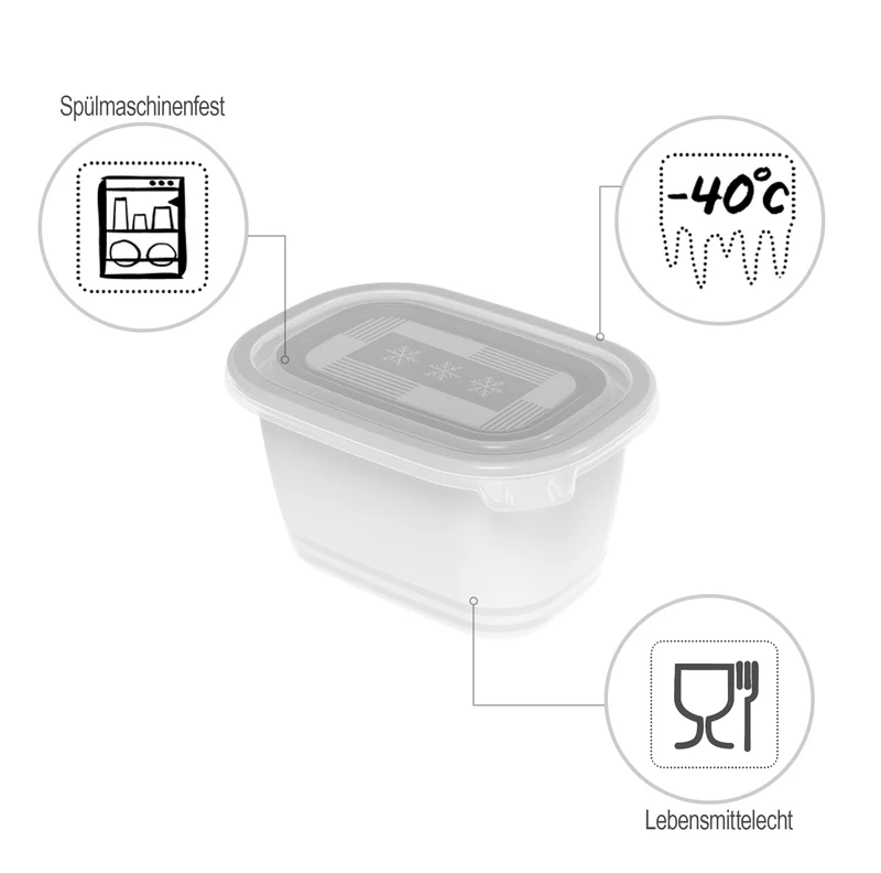 4er Set Gefrierdosen 0,75 l FREEZE