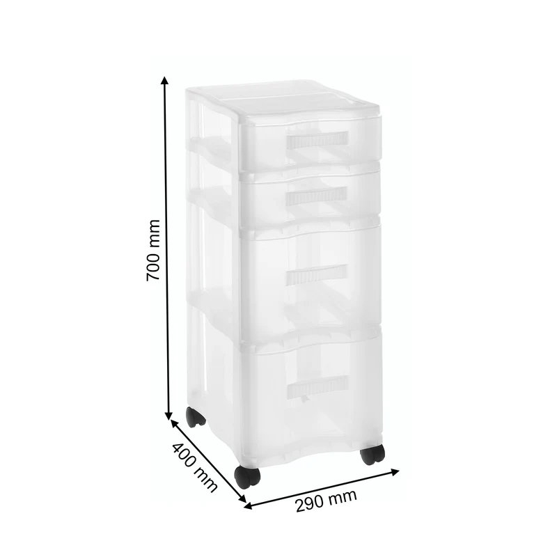 Schubladenbox Tower mit Rollen, DIN A4 QUADRIX