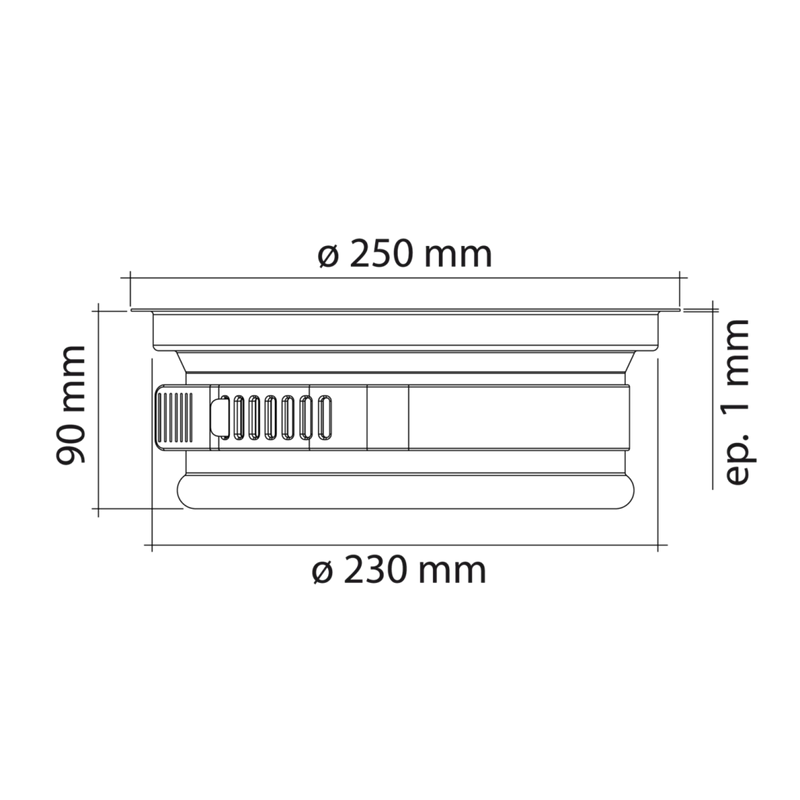 Vide-déchets en inox version sac de 30L (non fourni) - diamètre 250mm