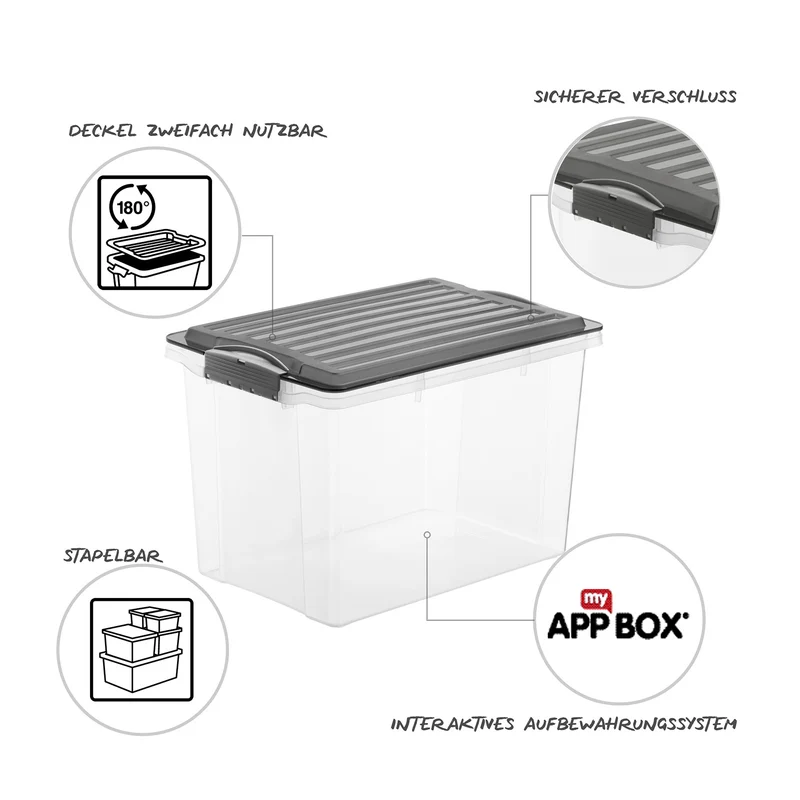 Stapelbox hoch DIN A4, 19 l COMPACT