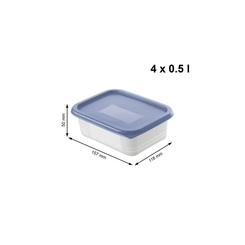 4er Set Gefrierdosen 0,5 l DOMINO