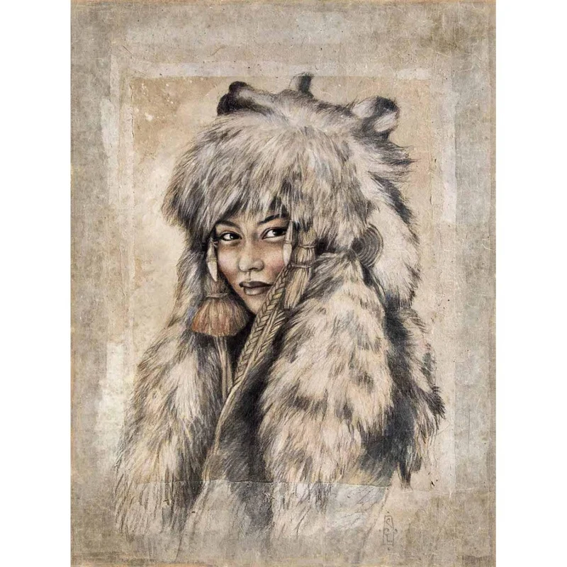 Tableau papier froissé LA LOUVE