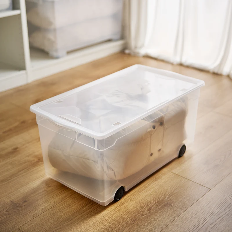 Box mit Rollen 63 l CLEAR