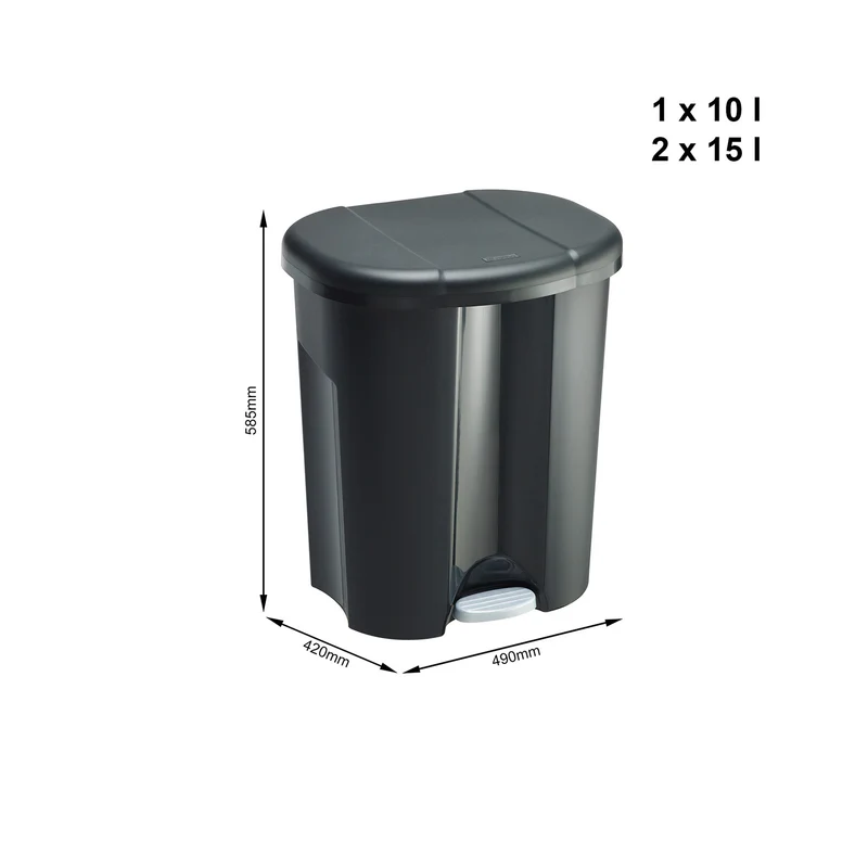 Abfalleimer 1 x 10 l, 2 x 15 l TRIO